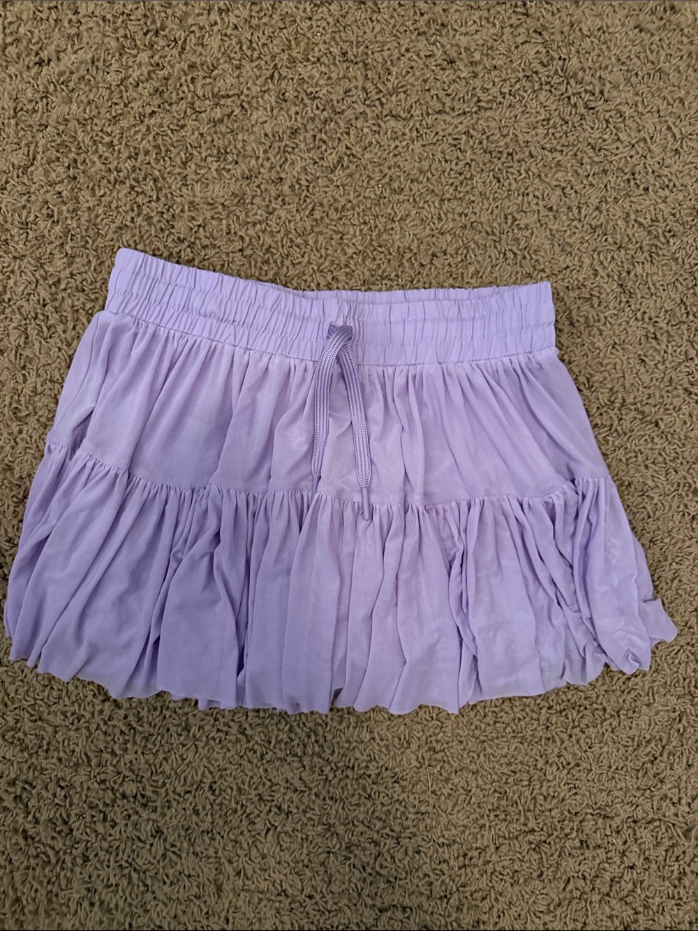 Rewind Lilac Ruffled Tiered Skort with Drawstring